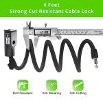 eMjollRay 4 Feet Scooter Lock - Anti Theft Cable Lock with Mounting Bracket, Fits Electric Scooter, Road Bike, Mountain Bike