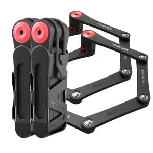 Seatylock FoldyLock Classic 95 Folding Bike Lock Set - Patented 2 Matching Bicycle Locks with 6 Identical Keys - Heavy Duty Anti Theft Secure - Guard with Keys & Case Mount - 37.4"
