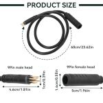 9 Pin E-Bike Motor Extension Cable, Waterproof Wheel Motor Extension Cable for Electric Bike and Escooter Female to Male Electric Bike Wire E-Bike Cable Conversion Kit, 1.5 x 600mm