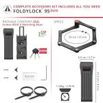 Seatylock FoldyLock Classic 95 Folding Bike Lock Set - Patented 2 Matching Bicycle Locks with 6 Identical Keys - Heavy Duty Anti Theft Secure - Guard with Keys & Case Mount - 37.4"