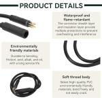 9 Pin E-Bike Motor Extension Cable, Waterproof Wheel Motor Extension Cable for Electric Bike and Escooter Female to Male Electric Bike Wire E-Bike Cable Conversion Kit, 1.5 x 600mm