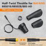 Half-Twist Throttle for Bafang 3 Pin Speed Throttle for BBS01B BBS02B BBS-HD Mid Drive Motor eBike Conversion Kits E-Bike Twist Throttle with 17.7 inch Cable