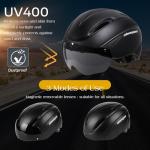 Shinmax Adult Bike Helmet with Magnetic Goggles