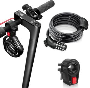 NDakter Bike Lock, 4FT Electric Scooter Combination Cable Lock with Mounting Bracket,Ideal Anti Theft Bicycle Locks for Mountain Bike, Road Bike, Electric Bicycle(12mm)