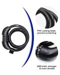 NDakter Bike Lock, 4FT Electric Scooter Combination Cable Lock with Mounting Bracket,Ideal Anti Theft Bicycle Locks for Mountain Bike, Road Bike, Electric Bicycle(12mm)