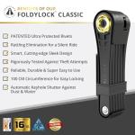 Seatylock FoldyLock Classic 100 Folding Bike Lock - Patented 16/18 High Security Sold Secure Gold Bicycle Lock - Heavy Duty Anti Theft Secure Guard with Keys & Case Mount - 39.4"