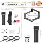 Seatylock FoldyLock Classic 100 Folding Bike Lock - Patented 16/18 High Security Sold Secure Gold Bicycle Lock - Heavy Duty Anti Theft Secure Guard with Keys & Case Mount - 39.4"