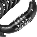 Retrospec Grizzly Bike Lock - 6ft Anti-Theft Cable with 4-Digit Combination & Mounting Bracket - Secure Mountain & eBike Accessory