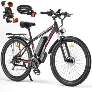 PUJH Peak 1500W Motors Electric Bike for Adults, 48V 17.5Ah Battery, 29"*2.1 Fast Ebike,Max 32 mph 30-80 Miles,Front Suspension Disc Brake Class 3 E-Bike,Off Road Mountain Hunting for Men