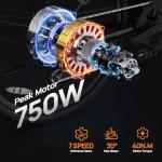 URLIFE Electric Bike for Adults 26" Step-Through, Electric Commuter Bikes with 48V10.4Ah Removable Battery, 750W Peak Motor, Electric Cruiser Bike with 60-Mile Max & 20MPH, Front Suspension &7-Speed