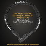 INTEKIN Anti-Theft Heavy Duty Bike Lock, 4FT, Black, Key Lock, Portable, Wide Application