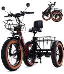 KAKIGO Foldable Electric Tricycle for Adults, Peak 500W, 48V15Ah Removable Battery, 20”x4.0” Aluminum Folding Fat Tire 3 Wheel Electric Trike, Max 20MPH