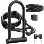 Sportneer Heavy Duty U-Lock with Security Cable