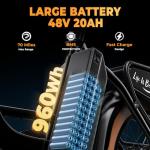 EUY 1500W Electric Bike with 70-Mile Range