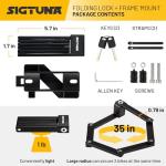 Sigtuna 2025 Compact Folding Bike Lock - Black