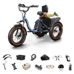 960W Electric Tricycle for Adults with Large Basket