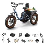 960W Electric Tricycle for Adults with Large Basket