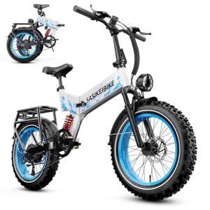Vefreedom Folding Electric Bike for Adults, White