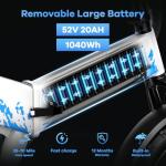 Vefreedom Folding Electric Bike for Adults, White