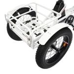 ECOTRIC Electric Tricycle for Adults,750W 48V 22.4AH Removable Battery,Fat Tire 7 Speeds Adult Electric Tricycle with Basket （White）