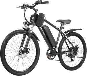 HOVERFLY OUREA 26" Electric Bike for Adults, 750W Peak Motor Mountain Ebike, 20MPH Up to 40 Miles, UL2849 Certified, 7-Speed, Removable Battery, Shock Absorber, Fat Tire Commuter E-Bike