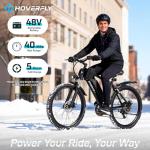 HOVERFLY OUREA 26" Electric Bike for Adults, 750W Peak Motor Mountain Ebike, 20MPH Up to 40 Miles, UL2849 Certified, 7-Speed, Removable Battery, Shock Absorber, Fat Tire Commuter E-Bike