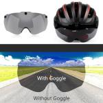 Shinmax Bike Helmet with USB Rechargeable Light & Detachable Goggles