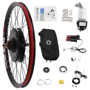 27.5Inch Electric Bicycle Conversion Kit, 72V 2000W E-Bike Rear Wheel Hub Motor with Mutifunction LCD Display & Pedal Assistant Sensor, 60N.M 7-Speed Flywheel E-Bike Conversion Set US Stock