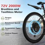 27.5Inch Electric Bicycle Conversion Kit, 72V 2000W E-Bike Rear Wheel Hub Motor with Mutifunction LCD Display & Pedal Assistant Sensor, 60N.M 7-Speed Flywheel E-Bike Conversion Set US Stock