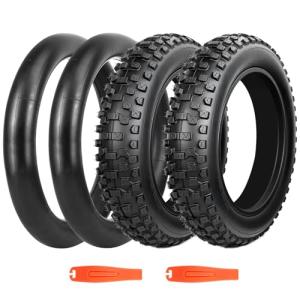 BALINGE 2 Pack Fat Tire for Ebike Mountain Bike Heavy Duty High-Performance Wear-Resistant E-Bike Mountain Snow Bike Tire 20" x 4"，Black，2 Tires 2 Tubes 2levers