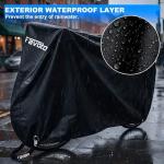 Favoto Bike Cover Waterproof Outdoor Storage for 1 or 2 Bikes Bicycle Cover Heavy Duty Rain Sun UV Dust Wind Proof with Storage Bag Bike Tarp for EBike Mountain Road City Bike, Black