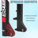 BUCKLOS 26 inch 4.0" Fat Tire E-Bike Suspension Fork, 180mm Travel Spacing Hub 135mm 1-1/8" Straight MTB 9mm QR Electric Bicycle Oil Double Shoulder Disc Brake Front Fork, Snow Beach Mountain Bike