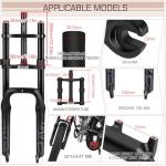 BUCKLOS 20 inch 4.0 Fat Tire E-Bike Air Suspension Fork, 180mm Travel Spacing Hub 135mm Straight Tube MTB Manual Lockout 9mm QR Mountain Bike Double Shoulder Electric Bicycle Front Forks Snow Beach