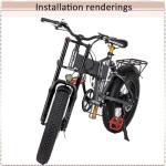 BUCKLOS 20 inch 4.0 Fat Tire E-Bike Air Suspension Fork, 180mm Travel Spacing Hub 135mm Straight Tube MTB Manual Lockout 9mm QR Mountain Bike Double Shoulder Electric Bicycle Front Forks Snow Beach