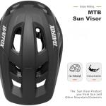 BATFOX Mountain Bike Helmet for Men Women,MTB Bicycle Cycling E-Bike Helmet for Adults Fit(52-60CM) (W/Goggles-Black, L(56-60CM))