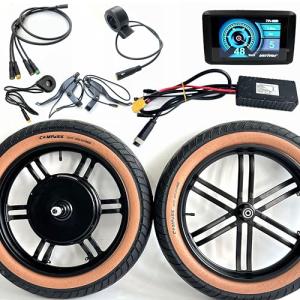 72V2000W Electric Fat Bike Motor Wheel Kit Aluminum Rim motor Set 20x4.0 inch Rear Drive Ebike Motor conversion rear motor with front wheel Include Puncture Resistant Fat Tires