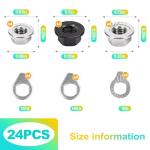 KornaDoz 24PCS M8/M9.5/M10 Bike Axle Nut & Washer Kit - Steel Replacement Parts for Mountain & Road Bikes, Front/Rear Wheel Upgrades with Anti-Slip Design