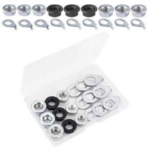 SAVITA 12pcs Carbon Steel Bike Wheel Flanged Axle Nut Kit, M8/M9.5/M10 Thread Sizes for Mountain Bike Front and Rear Wheel