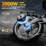 1000W(Peak 2000W)Folding Electric Bike for Adults,35MPH 100Mile,48V 25Ah Removable Battery,20" x 4.0 Fat Tire Foldable Electric Bicycle,8-Speed Electric Mountain E-Bike,Commuter Ebikes All Terrain