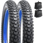 2 PCS 20" E-Bike Fat Tires 20 x 3.0 (76-406) and 2 PCS Heavy Duty Bike Tubes 20x3.0/3.5 AV32mm Schrader Valve Compatible with 20x3 All-Terrain Directional Tread Bicycle Tires and Tubes (Y-1136)