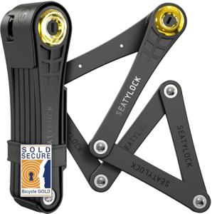Seatylock FoldyLock Classic 100 Folding Bike Lock - Patented 16/18 High Security Sold Secure Gold Bicycle Lock - Heavy Duty Anti Theft Secure Guard with Keys & Case Mount - 39.4"