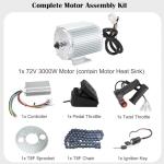 3000W 72V Brushless Motor Kit for eBikes