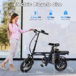 INSDRGN 14" Folding Electric Bike for Adults & Teens