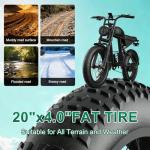 YUCHETX 1500W Electric All-Terrain Fat Tire Bike