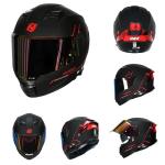 HAX Force Aerodynamic Full Face Helmet - Matte Black Red