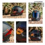HAX Force Aerodynamic Full Face Helmet - Matte Black Red
