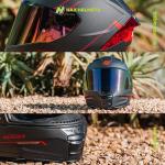 HAX Force Aerodynamic Full Face Helmet - Matte Black Red