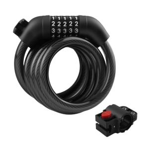 5-Digit Resettable Bike Lock Cable with Bracket