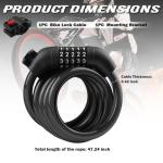 5-Digit Resettable Bike Lock Cable with Bracket