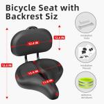 Coolwufan Oversized Bike Seat with Backrest